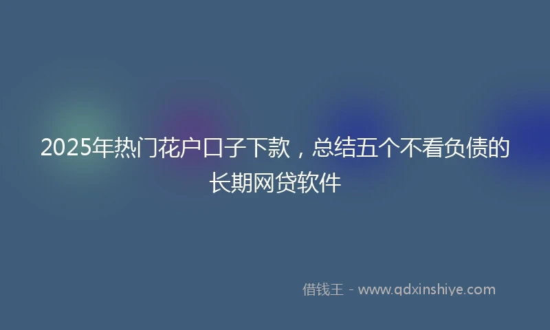 2025年热门花户口子下款，总结五个不看负债的长期网贷软件