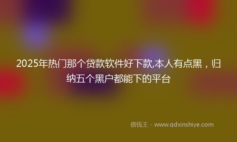 2025年热门那个贷款软件好下款,本人有点黑，归纳五个黑户都能下的平台