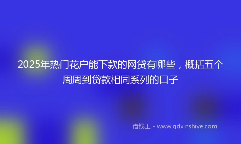 2025年热门花户能下款的网贷有哪些，概括五个周周到贷款相同系列的口子