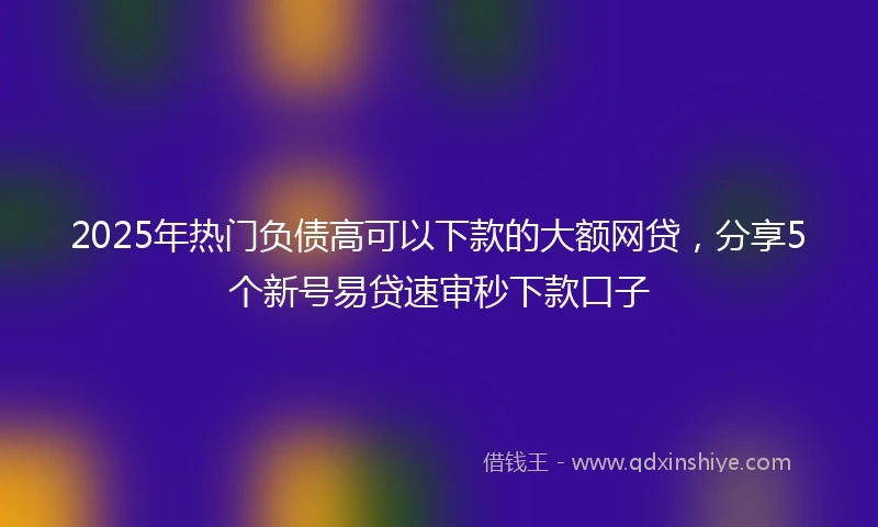 2025年热门负债高可以下款的大额网贷，分享5个新号易贷速审秒下款口子