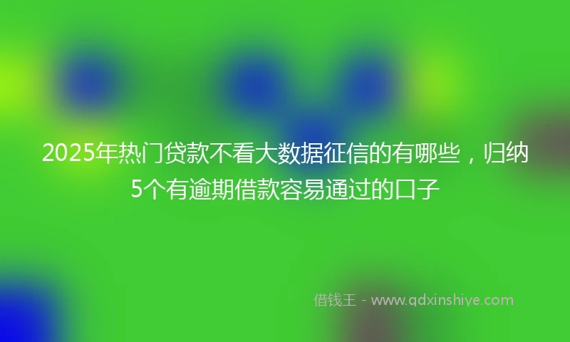 2025年热门贷款不看大数据征信的有哪些，归纳5个有逾期借款容易通过的口子