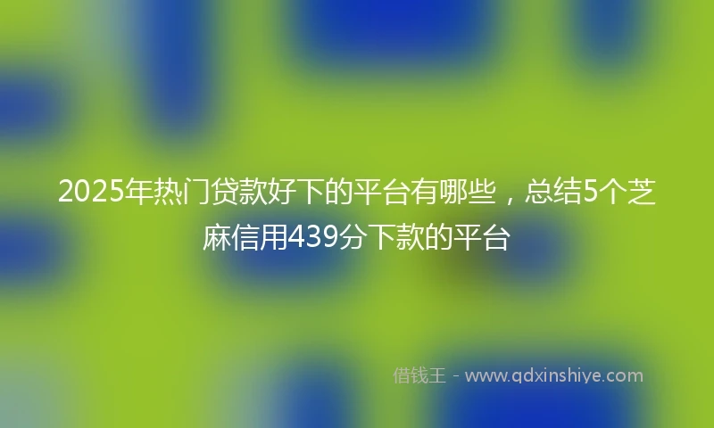 2025年热门贷款好下的平台有哪些，总结5个芝麻信用439分下款的平台