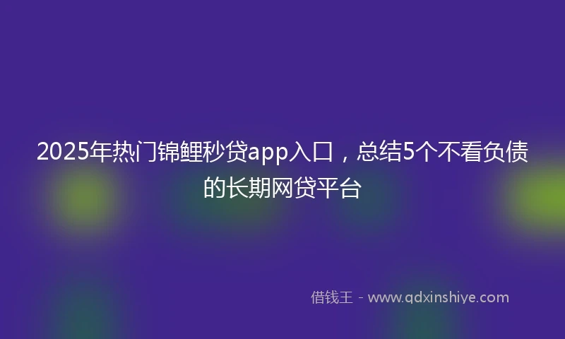 2025年热门锦鲤秒贷app入口，总结5个不看负债的长期网贷平台