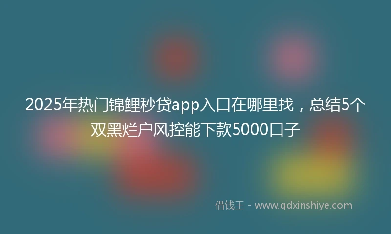 2025年热门锦鲤秒贷app入口在哪里找，总结5个双黑烂户风控能下款5000口子