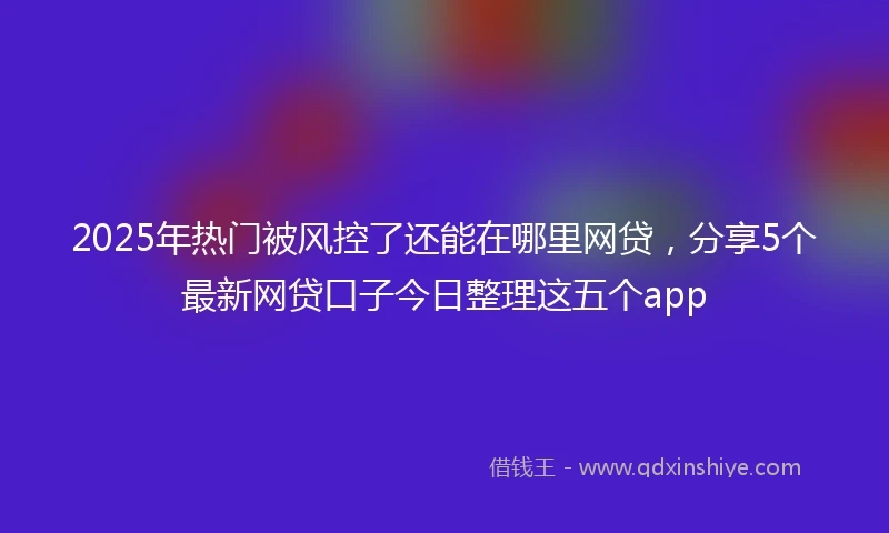 2025年热门被风控了还能在哪里网贷，分享5个最新网贷口子今日整理这五个app
