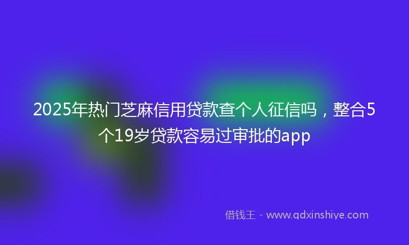 2025年热门芝麻信用贷款查个人征信吗，整合5个19岁贷款容易过审批的app