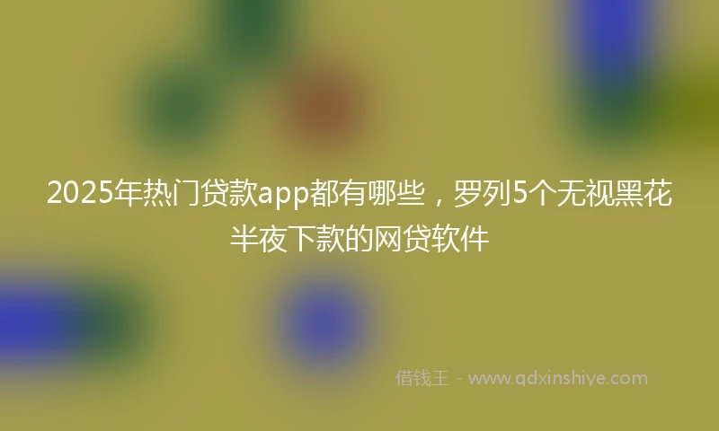 2025年热门贷款app都有哪些，罗列5个无视黑花半夜下款的网贷软件