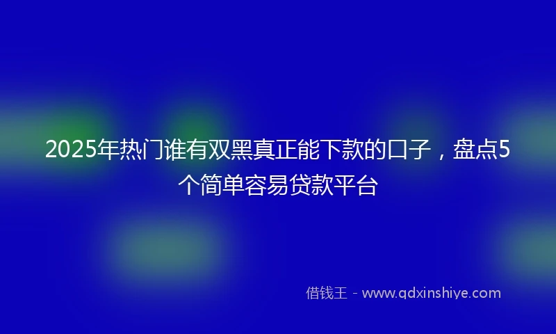 2025年热门谁有双黑真正能下款的口子，盘点5个简单容易贷款平台