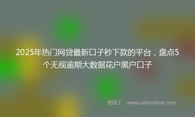 2025年热门网贷最新口子秒下款的平台，盘点5个无视逾期大数据花户黑户口子