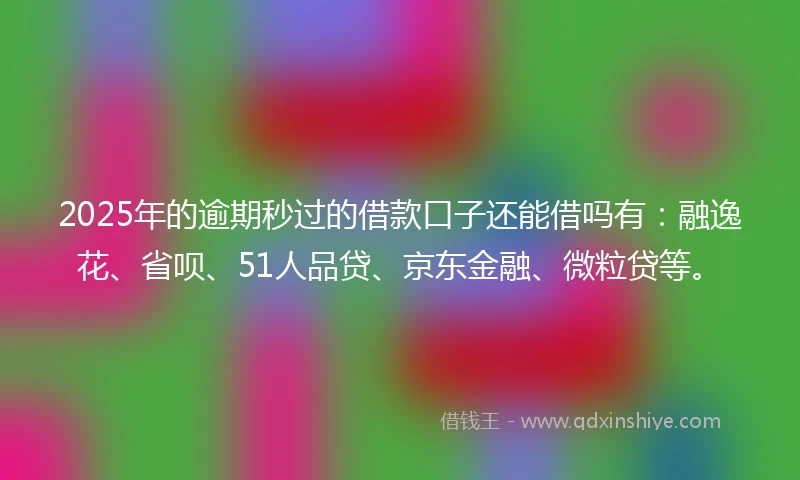 2025年的逾期秒过的借款口子还能借吗有：融逸花、省呗、51人品贷、京东金融、微粒贷等。