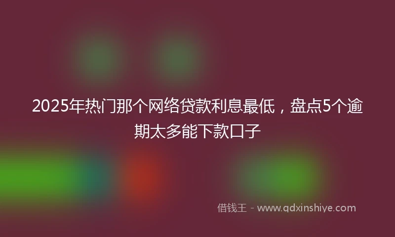 2025年热门那个网络贷款利息最低，盘点5个逾期太多能下款口子