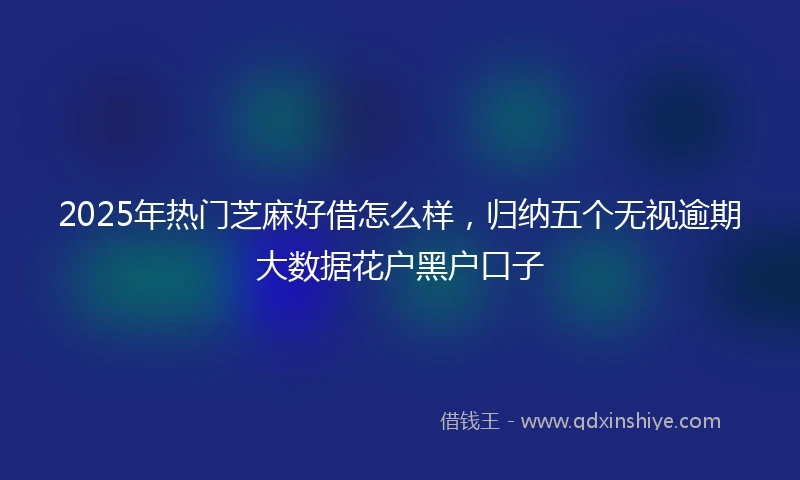 2025年热门芝麻好借怎么样，归纳五个无视逾期大数据花户黑户口子