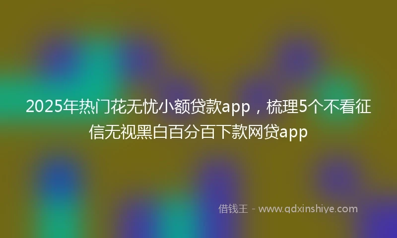 2025年热门花无忧小额贷款app，梳理5个不看征信无视黑白百分百下款网贷app