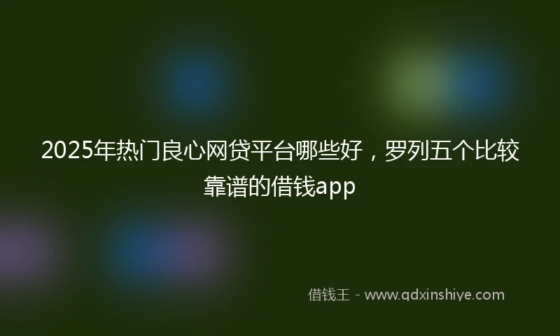 2025年热门良心网贷平台哪些好，罗列五个比较靠谱的借钱app