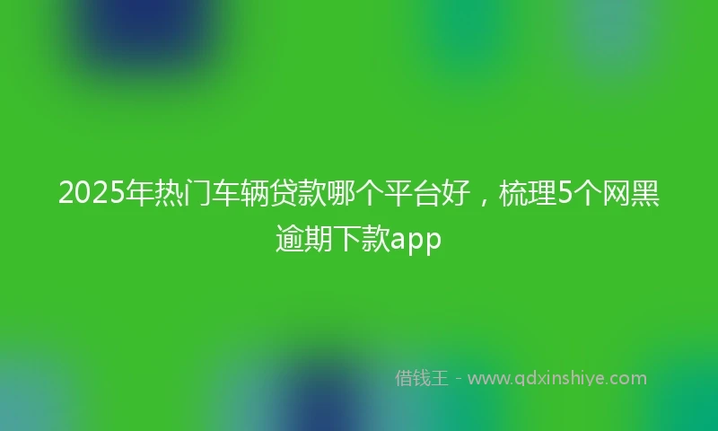 2025年热门车辆贷款哪个平台好，梳理5个网黑逾期下款app