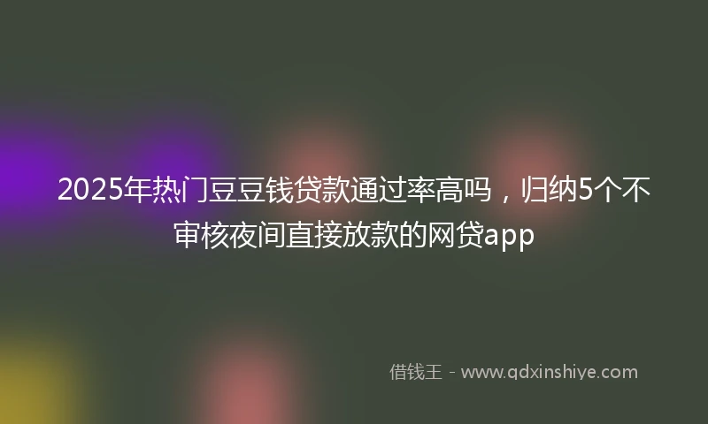 2025年热门豆豆钱贷款通过率高吗，归纳5个不审核夜间直接放款的网贷app