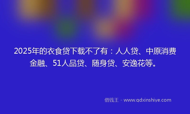 2025年的衣食贷下载不了有：人人贷、中原消费金融、51人品贷、随身贷、安逸花等。