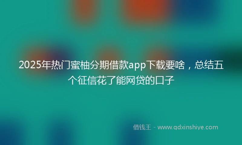 2025年热门蜜柚分期借款app下载要啥,总结五个征信花了能网贷的口子