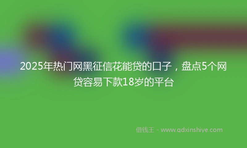2025年热门网黑征信花能贷的口子，盘点5个网贷容易下款18岁的平台