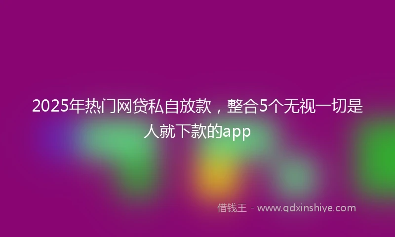 2025年热门网贷私自放款，整合5个无视一切是人就下款的app