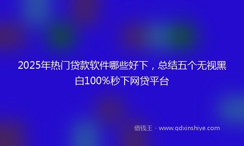 2025年热门贷款软件哪些好下，总结五个无视黑白100%秒下网贷平台