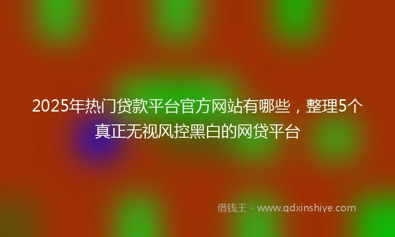 2025年热门贷款平台官方网站有哪些，整理5个真正无视风控黑白的网贷平台