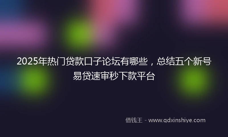2025年热门贷款口子论坛有哪些，总结五个新号易贷速审秒下款平台
