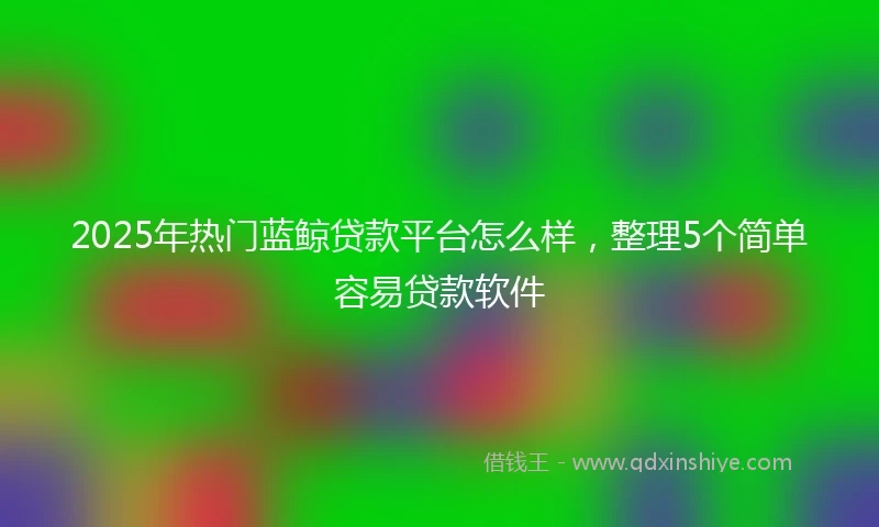 2025年热门蓝鲸贷款平台怎么样，整理5个简单容易贷款软件