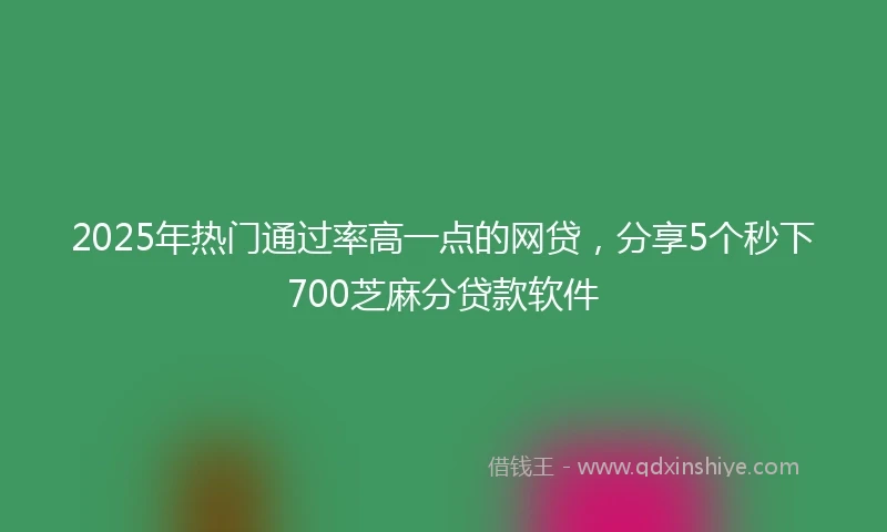2025年热门通过率高一点的网贷,分享5个秒下700芝麻分贷款软件