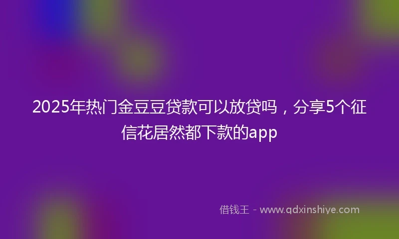 2025年热门金豆豆贷款可以放贷吗，分享5个征信花居然都下款的app