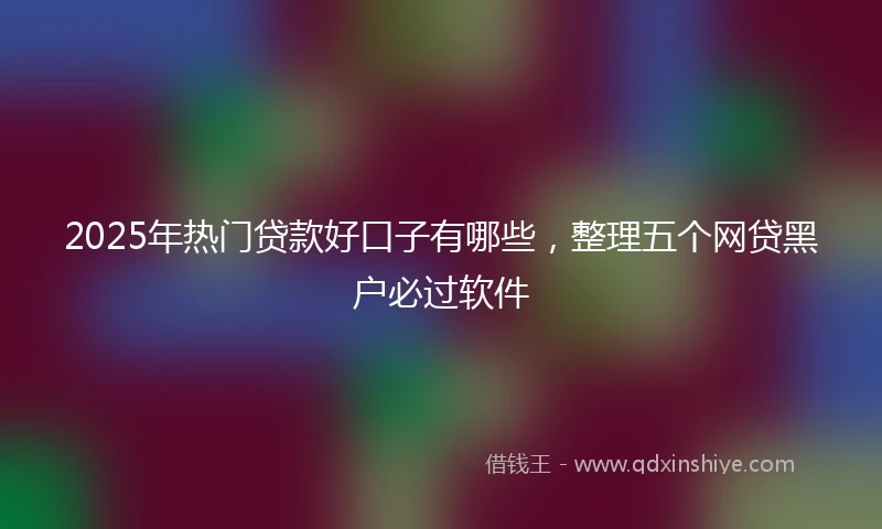 2025年热门贷款好口子有哪些，整理五个网贷黑户必过软件