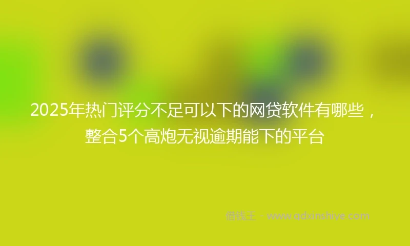 2025年热门评分不足可以下的网贷软件有哪些，整合5个高炮无视逾期能下的平台