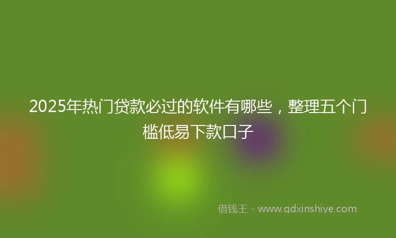 2025年热门贷款必过的软件有哪些，整理五个门槛低易下款口子
