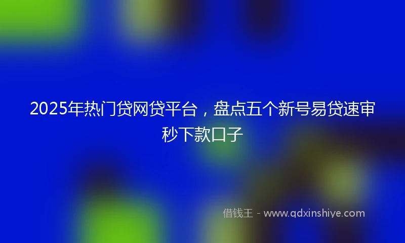 2025年热门贷网贷平台，盘点五个新号易贷速审秒下款口子