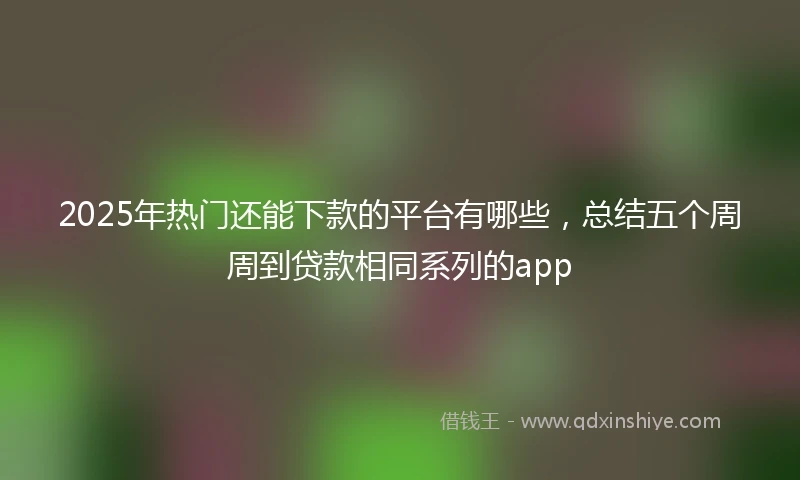 2025年热门还能下款的平台有哪些，总结五个周周到贷款相同系列的app