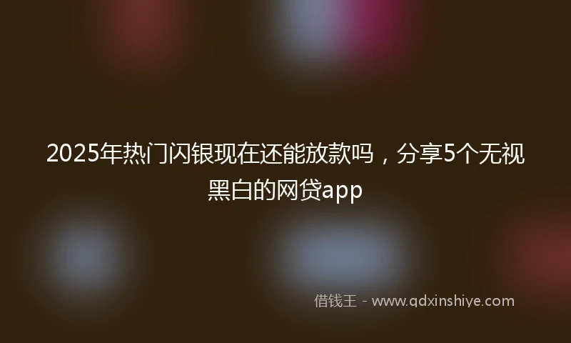 2025年热门闪银现在还能放款吗，分享5个无视黑白的网贷app