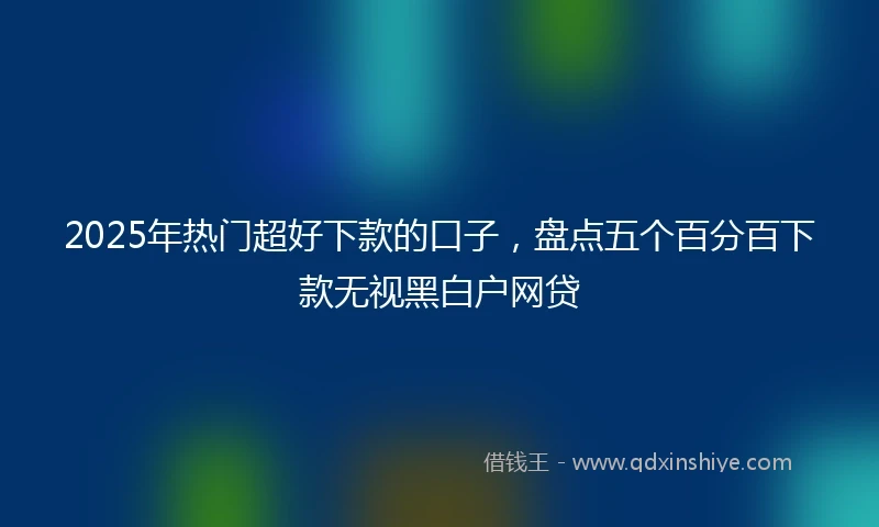 2025年热门超好下款的口子，盘点五个百分百下款无视黑白户网贷