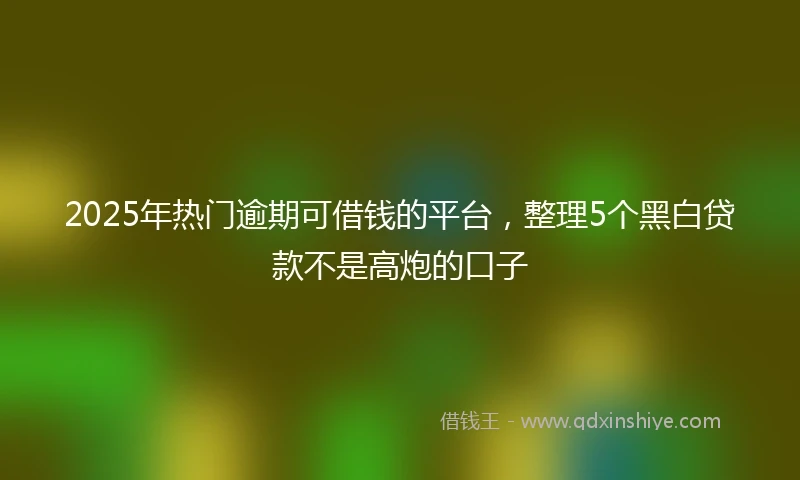2025年热门逾期可借钱的平台，整理5个黑白贷款不是高炮的口子