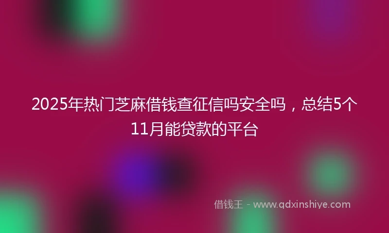 2025年热门芝麻借钱查征信吗安全吗，总结5个11月能贷款的平台