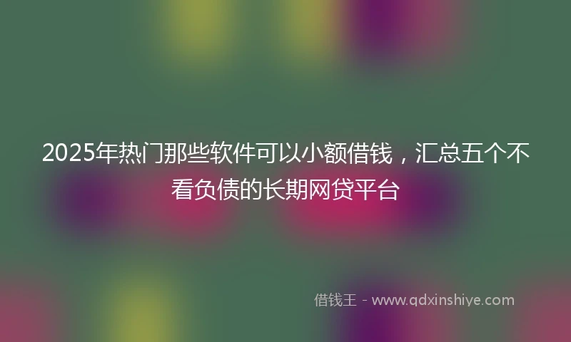 2025年热门那些软件可以小额借钱，汇总五个不看负债的长期网贷平台