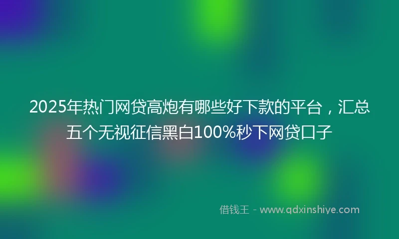 2025年热门网贷高炮有哪些好下款的平台，汇总五个无视征信黑白100%秒下网贷口子