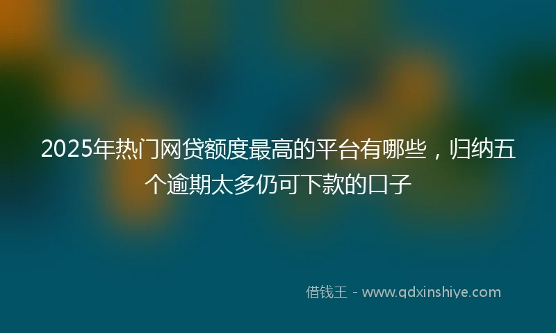 2025年热门网贷额度最高的平台有哪些，归纳五个逾期太多仍可下款的口子