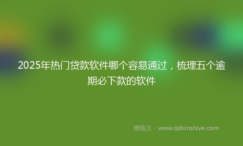 2025年热门贷款软件哪个容易通过，梳理五个逾期必下款的软件