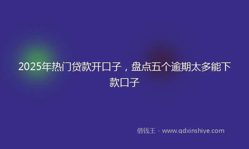 2025年热门贷款开口子，盘点五个逾期太多能下款口子