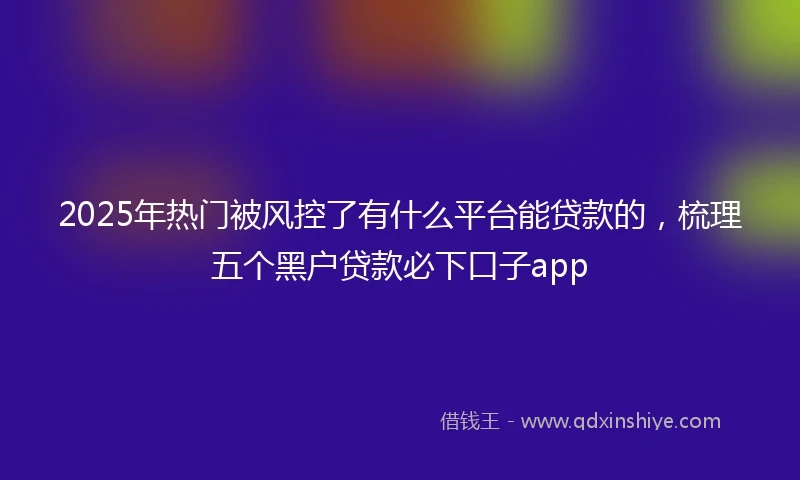 2025年热门被风控了有什么平台能贷款的，梳理五个黑户贷款必下口子app