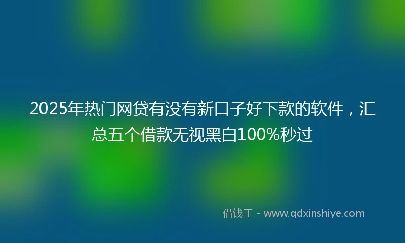 2025年热门网贷有没有新口子好下款的软件，汇总五个借款无视黑白100%秒过
