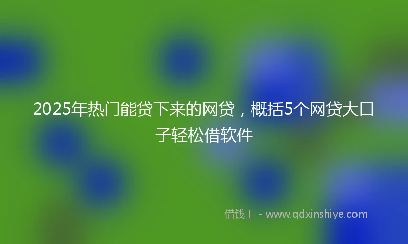 2025年热门能贷下来的网贷，概括5个网贷大口子轻松借软件