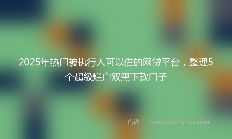 2025年热门被执行人可以借的网贷平台，整理5个超级烂户双黑下款口子