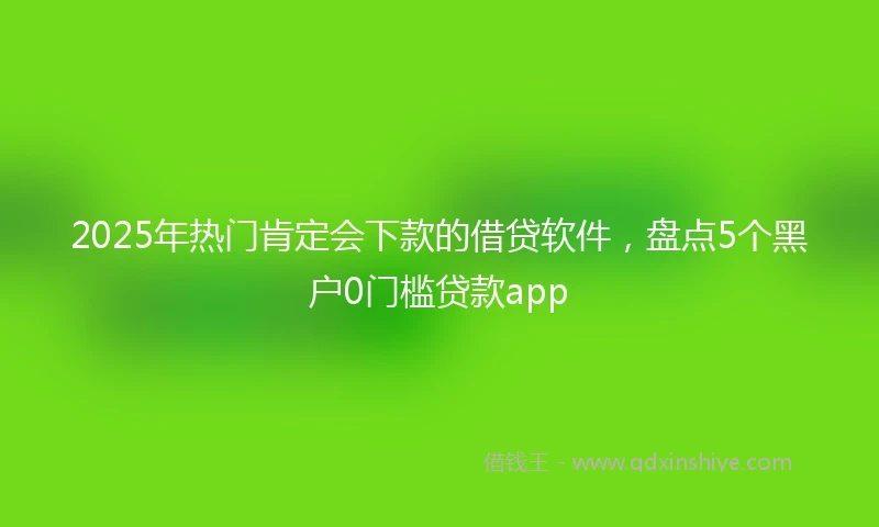2025年热门肯定会下款的借贷软件，盘点5个黑户0门槛贷款app