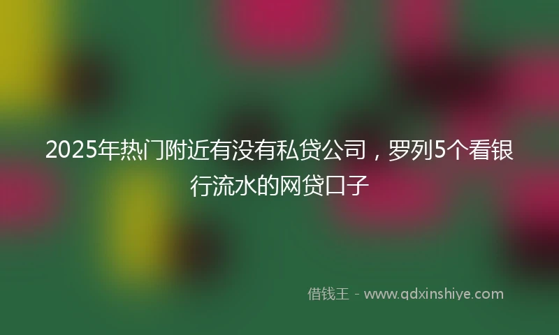 2025年热门附近有没有私贷公司，罗列5个看银行流水的网贷口子